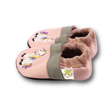 Krabbelschuhe Einhorn rosa